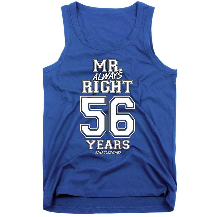 56 Years Being Mr Always Right Funny Couples Anniversary Gift Tank Top