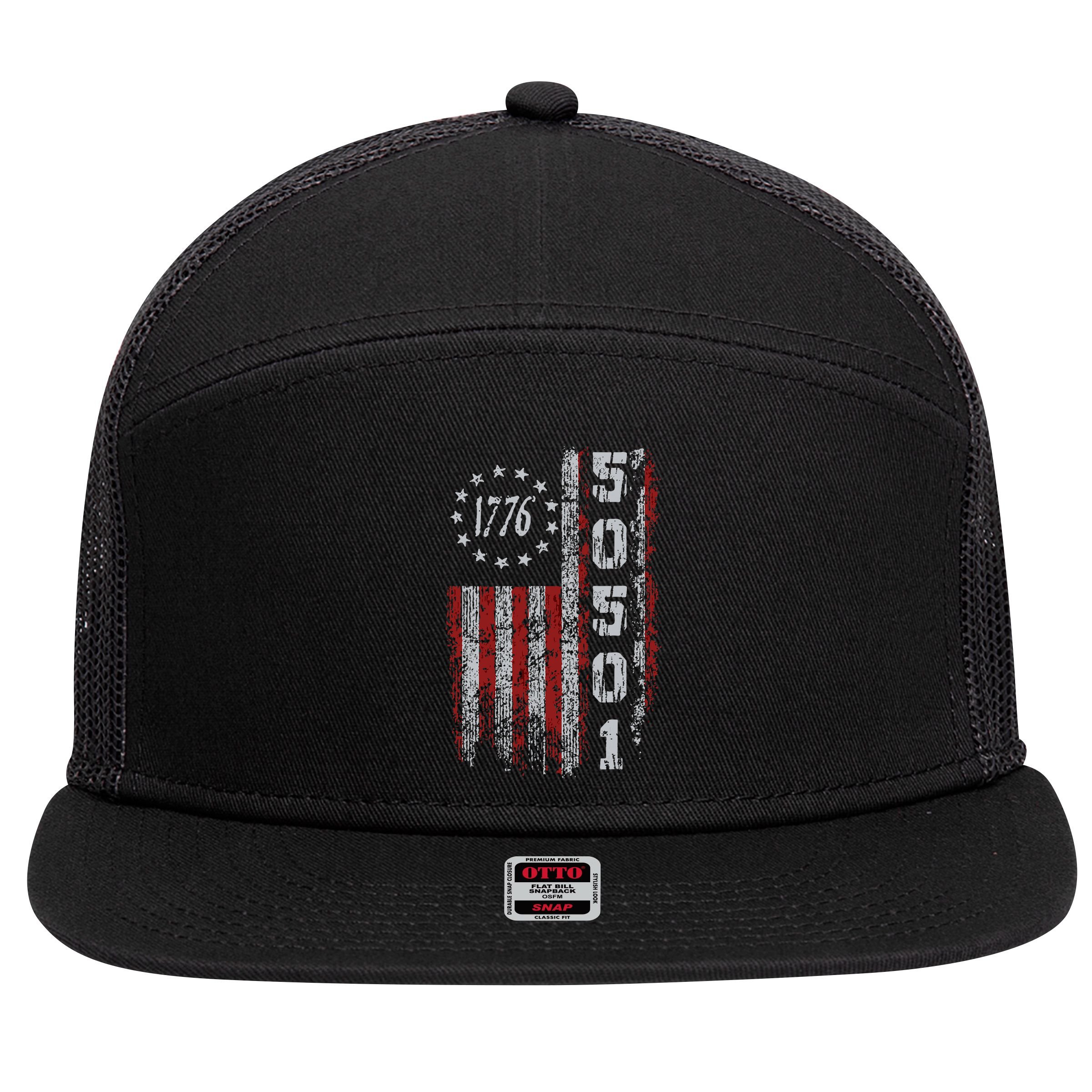 50501 Your Country Needs You American Flag 7 Panel Mesh Trucker Snapback Hat
