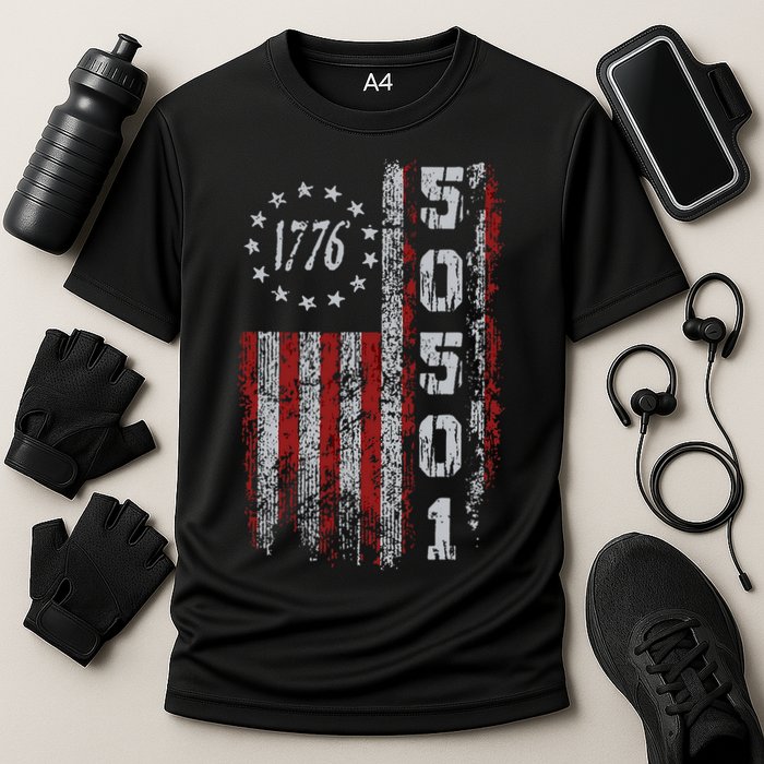 50501 Your Country Needs You American Flag Cooling Performance Crew T-Shirt