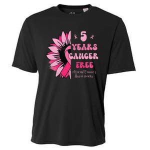 5 Year Cancer Free Breast Cancer Awareness Sunflower Women Cooling Performance Crew T-Shirt