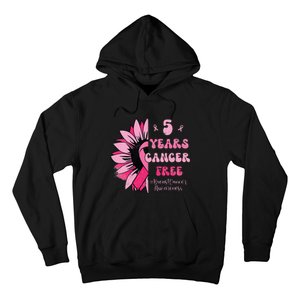 5 Year Cancer Free Breast Cancer Awareness Sunflower Women Hoodie