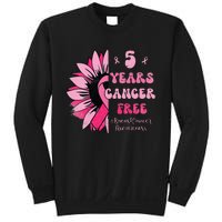 5 Year Cancer Free Breast Cancer Awareness Sunflower Women Sweatshirt