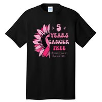 5 Year Cancer Free Breast Cancer Awareness Sunflower Women Tall T-Shirt