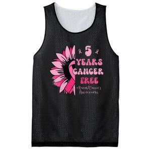 5 Year Cancer Free Breast Cancer Awareness Sunflower Women Mesh Reversible Basketball Jersey Tank