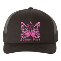 5 Year Cancer Free Breast Cancer Awareness Butterfly Women Yupoong Adult 5-Panel Trucker Hat