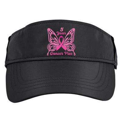 5 Year Cancer Free Breast Cancer Awareness Butterfly Women Adult Drive Performance Visor