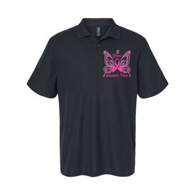 5 Year Cancer Free Breast Cancer Awareness Butterfly Women Softstyle Adult Sport Polo