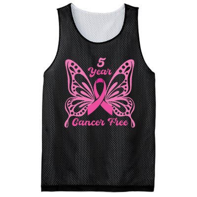 5 Year Cancer Free Breast Cancer Awareness Butterfly Women Mesh Reversible Basketball Jersey Tank