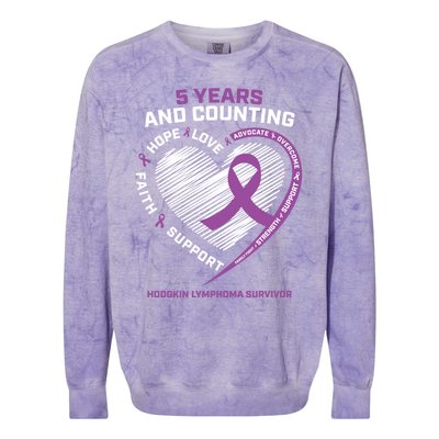 5 Years Cancer Free Funny Gift Hodgkin's Lymphoma Survivor Cool Gift Colorblast Crewneck Sweatshirt