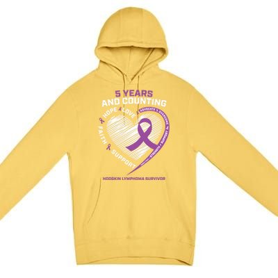 5 Years Cancer Free Funny Gift Hodgkin's Lymphoma Survivor Cool Gift Premium Pullover Hoodie