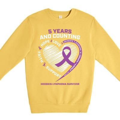 5 Years Cancer Free Funny Gift Hodgkin's Lymphoma Survivor Cool Gift Premium Crewneck Sweatshirt