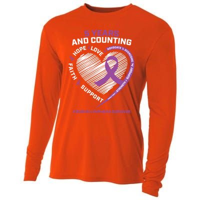 5 Years Cancer Free Funny Gift Hodgkin's Lymphoma Survivor Cool Gift Cooling Performance Long Sleeve Crew