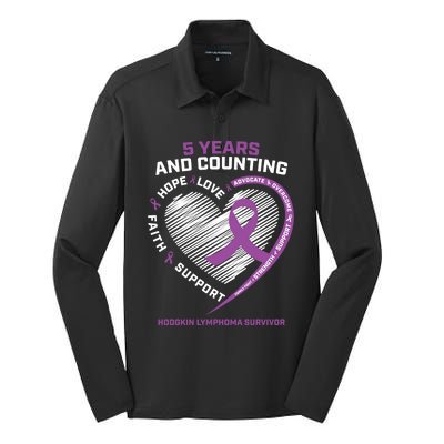 5 Years Cancer Free Funny Gift Hodgkin's Lymphoma Survivor Cool Gift Silk Touch Performance Long Sleeve Polo