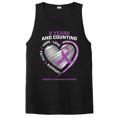 5 Years Cancer Free Funny Gift Hodgkin's Lymphoma Survivor Cool Gift PosiCharge Competitor Tank