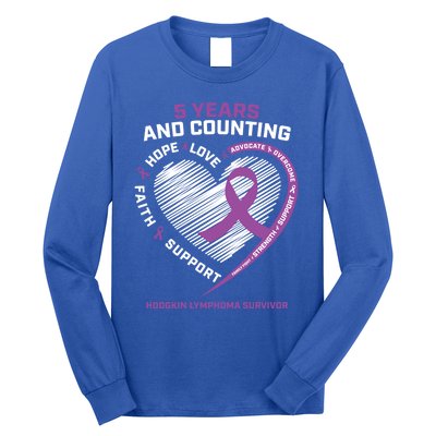 5 Years Cancer Free Funny Gift Hodgkin's Lymphoma Survivor Cool Gift Long Sleeve Shirt