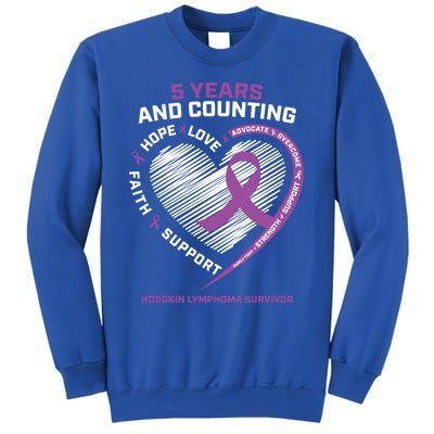 5 Years Cancer Free Funny Gift Hodgkin's Lymphoma Survivor Cool Gift Sweatshirt