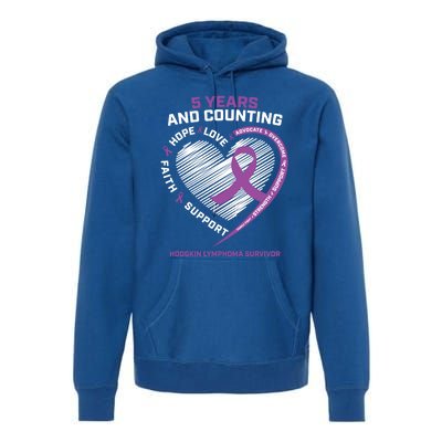 5 Years Cancer Free Funny Gift Hodgkin's Lymphoma Survivor Cool Gift Premium Hoodie