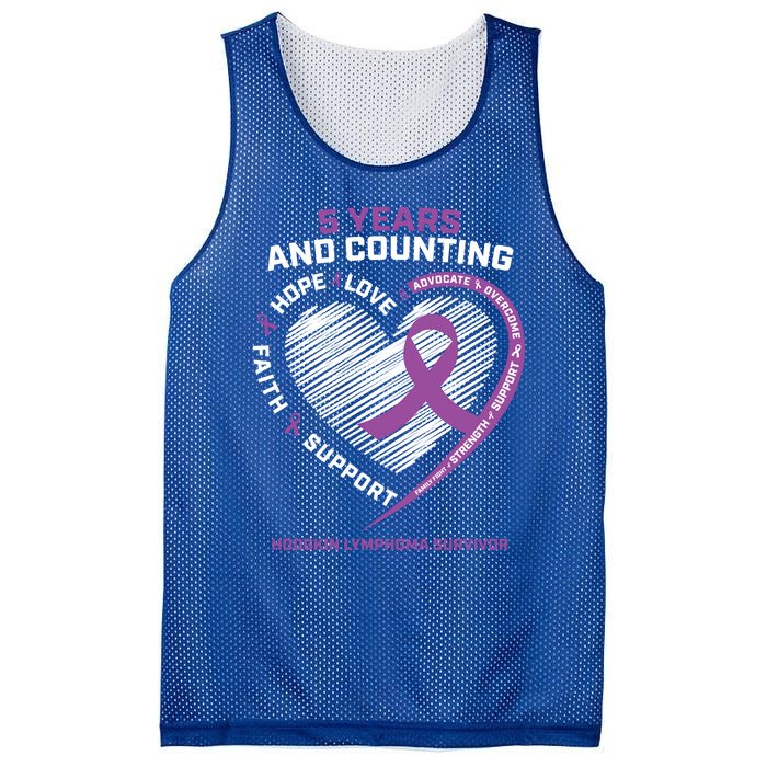 5 Years Cancer Free Funny Gift Hodgkin's Lymphoma Survivor Cool Gift Mesh Reversible Basketball Jersey Tank