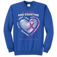 5 Years Cancer Free Funny Gift Hodgkin's Lymphoma Survivor Cool Gift Tall Sweatshirt