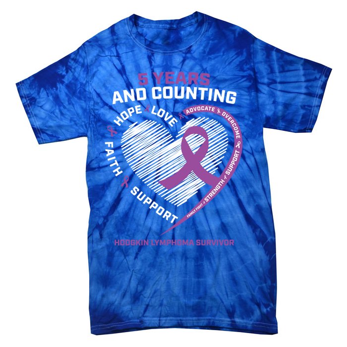 5 Years Cancer Free Funny Gift Hodgkin's Lymphoma Survivor Cool Gift Tie-Dye T-Shirt