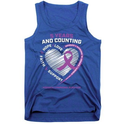 5 Years Cancer Free Funny Gift Hodgkin's Lymphoma Survivor Cool Gift Tank Top