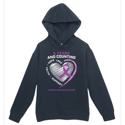 5 Years Cancer Free Funny Gift Hodgkin's Lymphoma Survivor Cool Gift Urban Pullover Hoodie