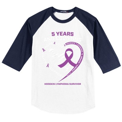 5 Years Cancer Free Funny Gift Hodgkin's Lymphoma Survivor Cool Gift Baseball Sleeve Shirt