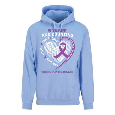 5 Years Cancer Free Funny Gift Hodgkin's Lymphoma Survivor Cool Gift Unisex Surf Hoodie