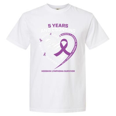 5 Years Cancer Free Funny Gift Hodgkin's Lymphoma Survivor Cool Gift Garment-Dyed Heavyweight T-Shirt