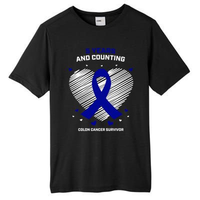 5 Years Cancer Free Funny Gift Colon Cancer Survivor Gift Tall Fusion ChromaSoft Performance T-Shirt