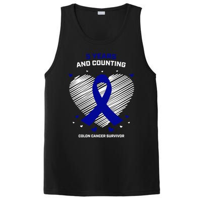 5 Years Cancer Free Funny Gift Colon Cancer Survivor Gift PosiCharge Competitor Tank