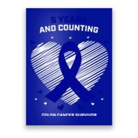 5 Years Cancer Free Funny Gift Colon Cancer Survivor Gift Poster