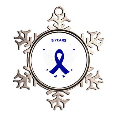 5 Years Cancer Free Funny Gift Colon Cancer Survivor Gift Metallic Star Ornament