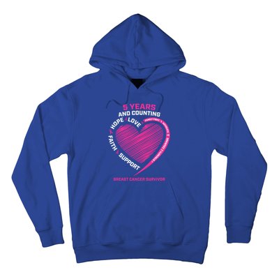 5 Years Cancer Free Funny Gift Pink Breast Cancer Survivor Funny Gift Hoodie