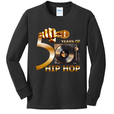 50 Years Hip Hop 50th Anniversary Hip Hop Celebration Kids Long Sleeve Shirt