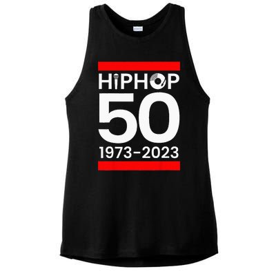 50 Years Hip Hop Retro 50th Anniversary Celebration Ladies PosiCharge Tri-Blend Wicking Tank