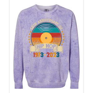 50 Years Hip Hop Vinyl 50th Anniversary Celebration Colorblast Crewneck Sweatshirt