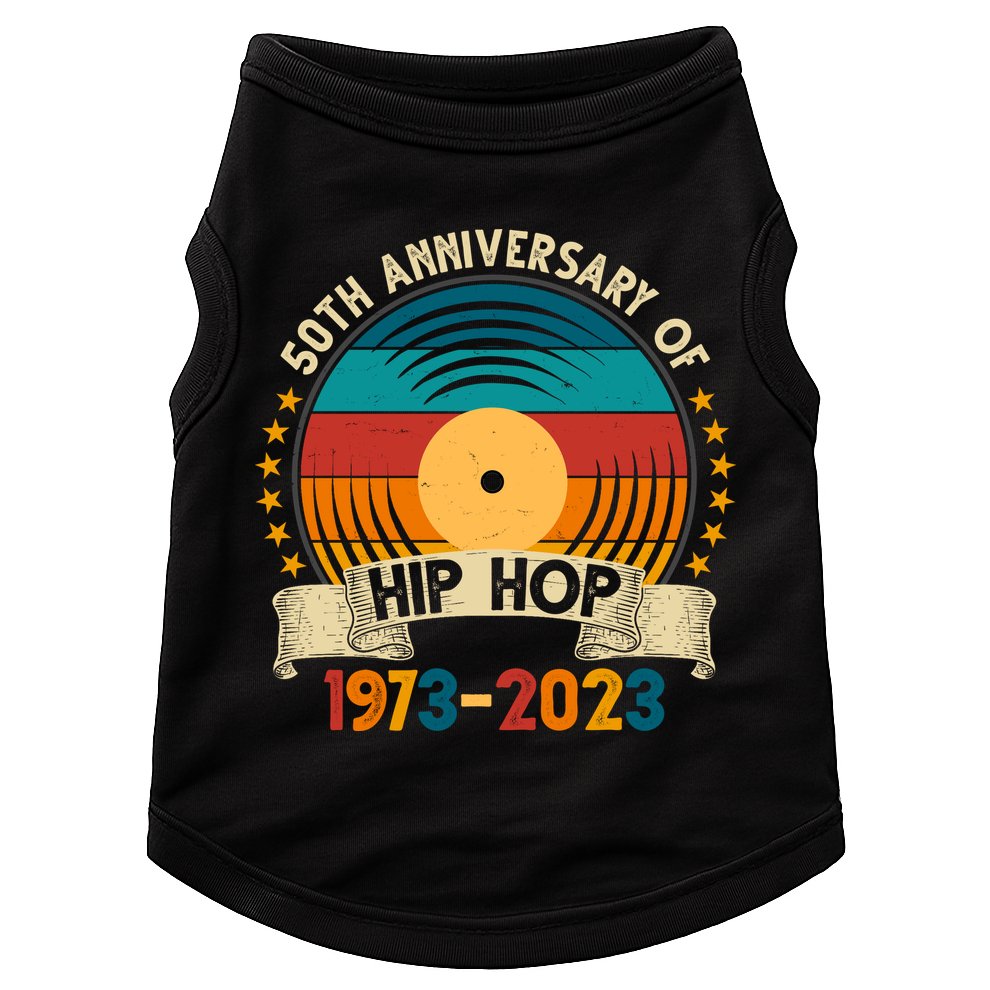 50 Years Hip Hop Vinyl 50th Anniversary Celebration Doggie Tank