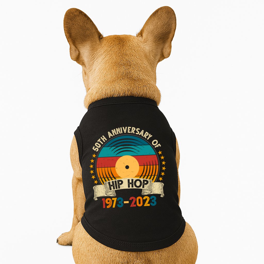 50 Years Hip Hop Vinyl 50th Anniversary Celebration Doggie Tank