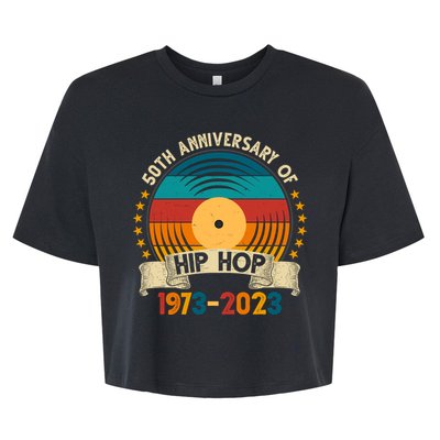 50 Years Hip Hop Vinyl 50th Anniversary Celebration Bella+Canvas Jersey Crop Tee