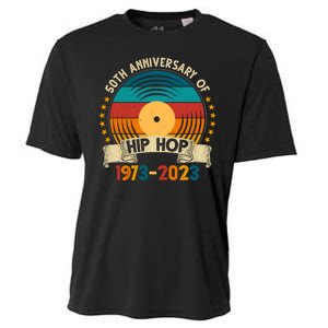 50 Years Hip Hop Vinyl 50th Anniversary Celebration Cooling Performance Crew T-Shirt