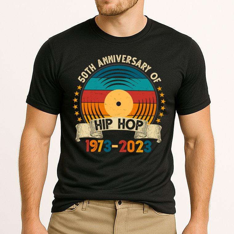 50 Years Hip Hop Vinyl 50th Anniversary Celebration Cooling Performance Crew T-Shirt