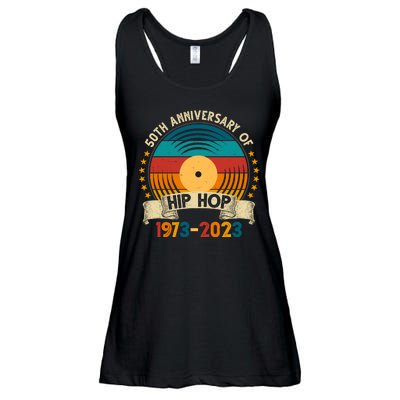 50 Years Hip Hop Vinyl 50th Anniversary Celebration Ladies Essential Flowy Tank