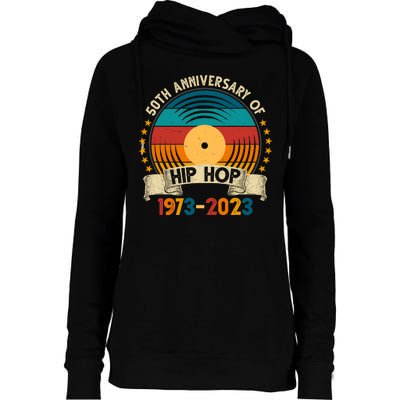 50 Years Hip Hop Vinyl 50th Anniversary Celebration Womens Funnel Neck Pullover Hood