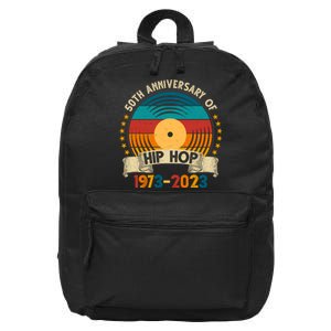 50 Years Hip Hop Vinyl 50th Anniversary Celebration 16 in Basic Backpack