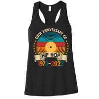 50 Years Hip Hop Vinyl 50th Anniversary Celebration Women's Racerback Tank