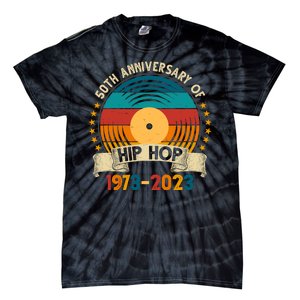 50 Years Hip Hop Vinyl 50th Anniversary Celebration Tie-Dye T-Shirt