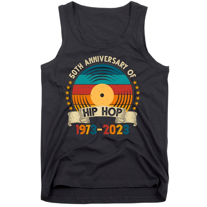 50 Years Hip Hop Vinyl 50th Anniversary Celebration Tank Top