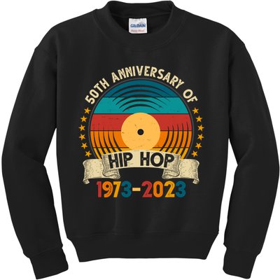50 Years Hip Hop Vinyl 50th Anniversary Celebration Kids Sweatshirt