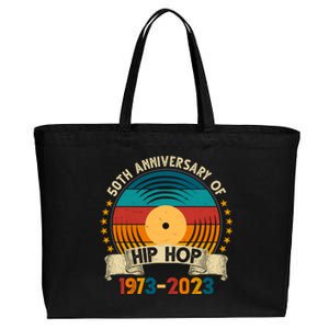 50 Years Hip Hop Vinyl 50th Anniversary Celebration Cotton Canvas Jumbo Tote